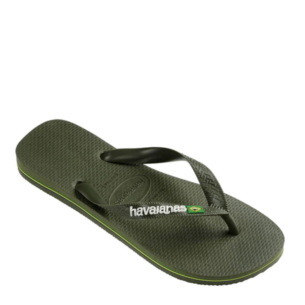 Havaianas Brasil logo Slippers Groen - Donelli