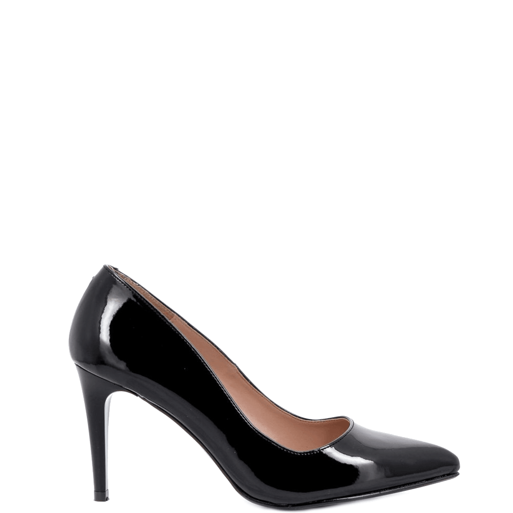 Peeptoe Pumps Zwarte Lak Pumps Giulia Pumps Zwart Lak